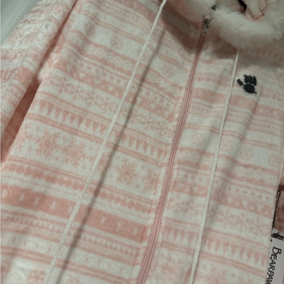 BearPaw Pink Fair Isle Cozy Hooded Jumpsuit - Picture 3 of 5
